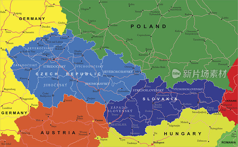 捷克和斯洛伐克共和国地图