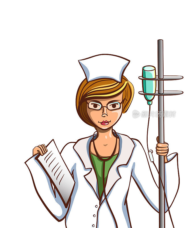 Isolated_Cartoon_Nurse