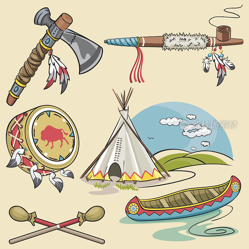 美国部落文化设计元素