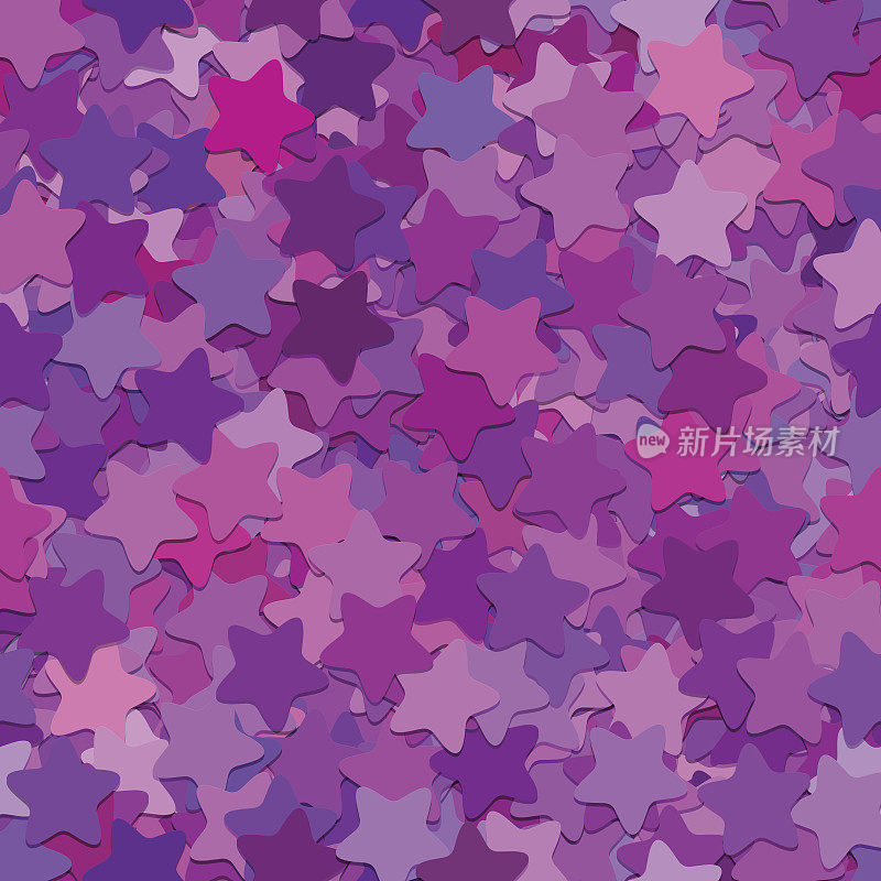 重复抽象几何星图背景-向量插图从圆形五角星在紫色调