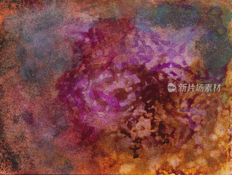 手绘纹理与棕色和紫色