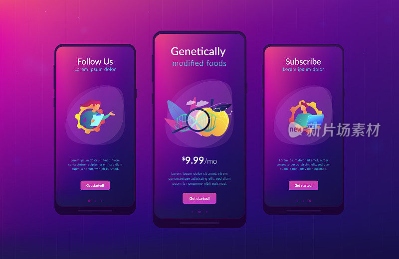转基因食品app界面模板。