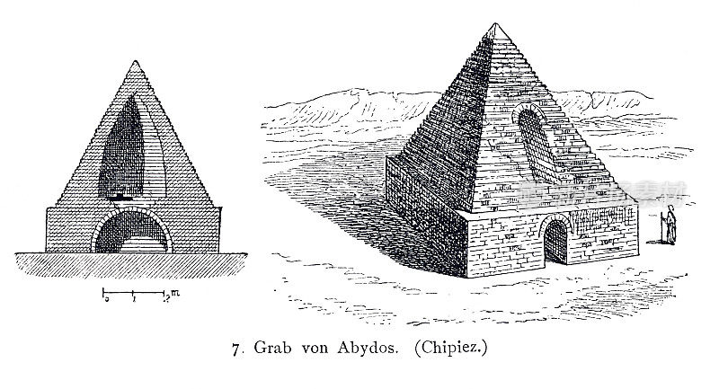 埃及阿比多斯的阿摩斯金字塔木刻