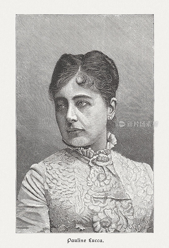 波林・卢卡(1841-1908)，奥地利歌剧女高音，木刻，1885年出版