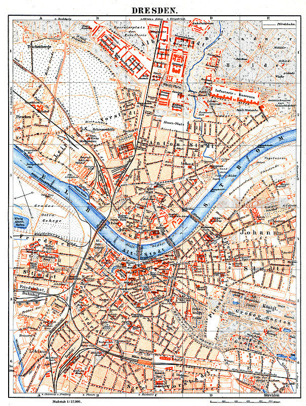 1897年德国城市德累斯顿地图