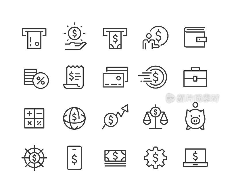 金钱和金融图标集-经典系列