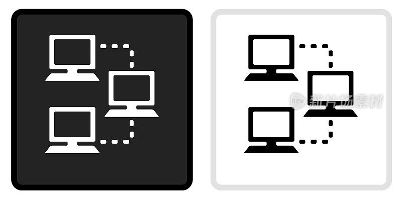 计算机网络图标上的黑色按钮与白色翻转