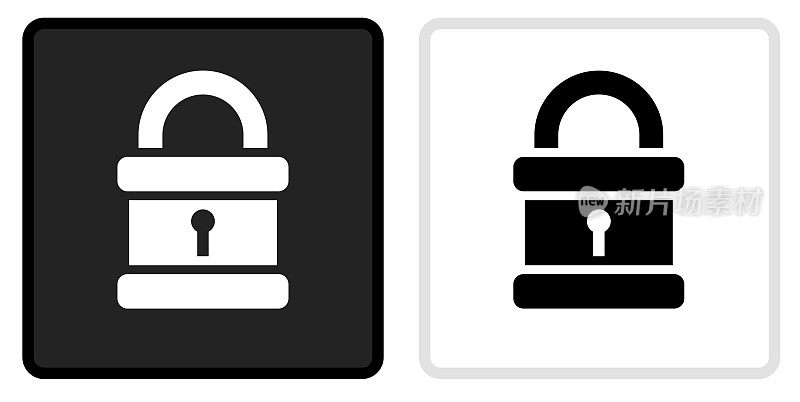 安全锁定图标上的黑色按钮与白色翻转