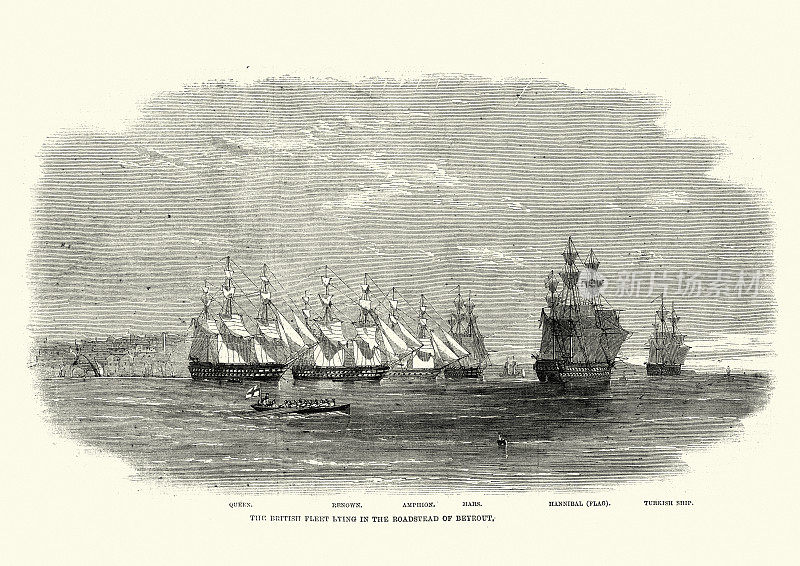 19世纪，1861年，英国皇家海军，贝鲁特港