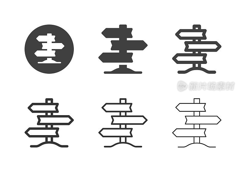 方向路标图标-多系列