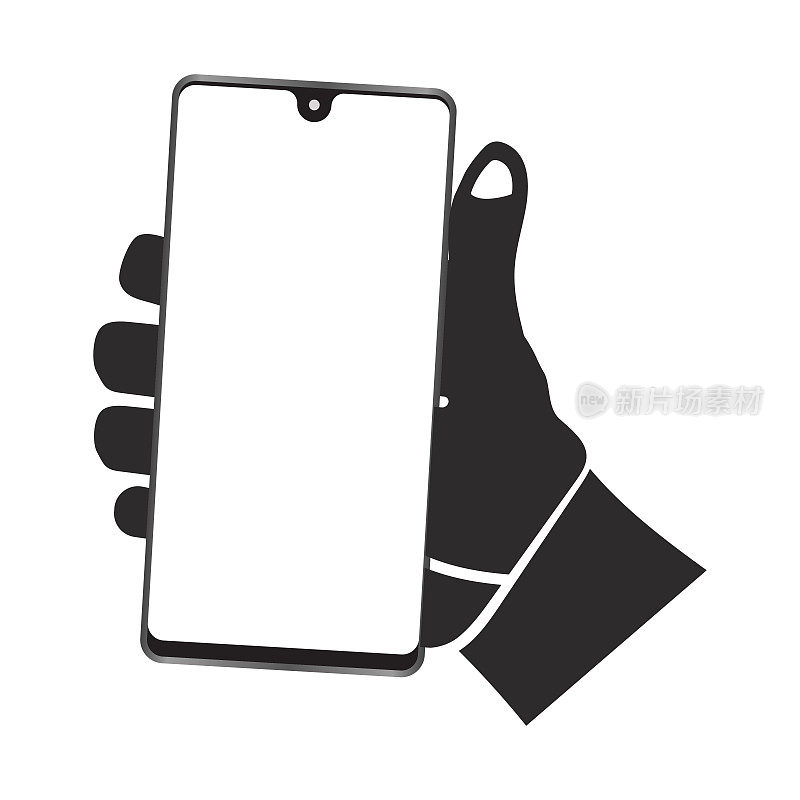 手持手机或android智能手机的平面矢量图标
