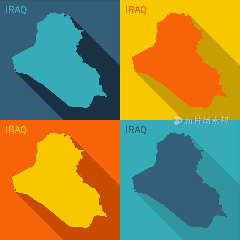 伊拉克平面地图有四种颜色