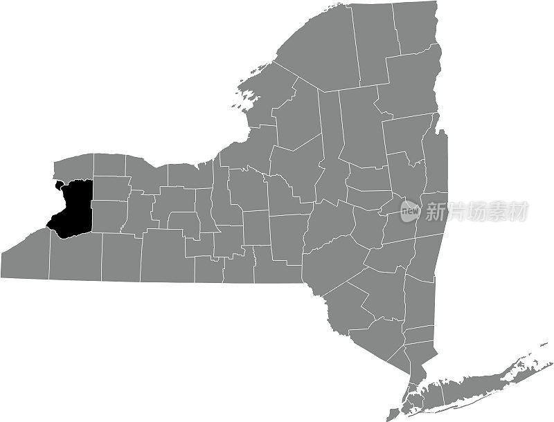 美国纽约伊利县的位置地图