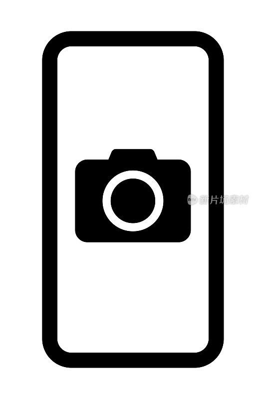 智能手机上的相机图标。