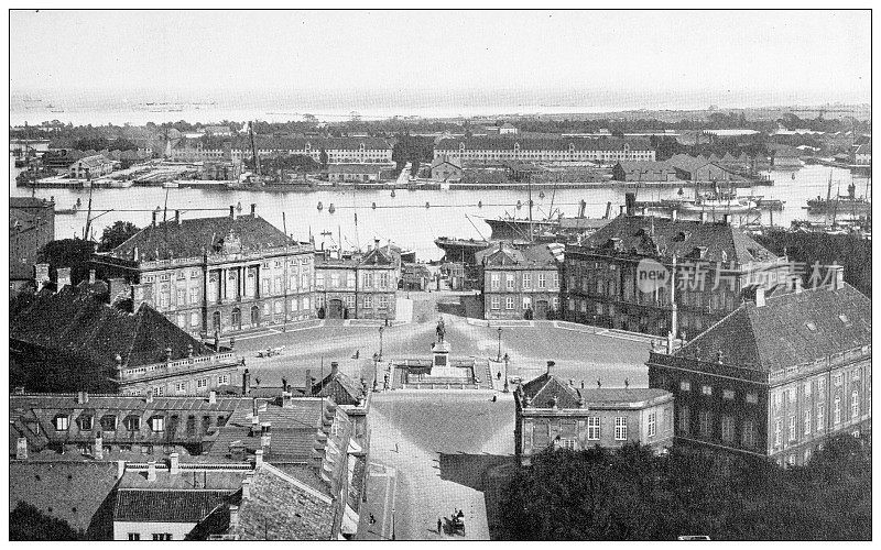丹麦古色古香的旅行照片:哥本哈根宫殿广场