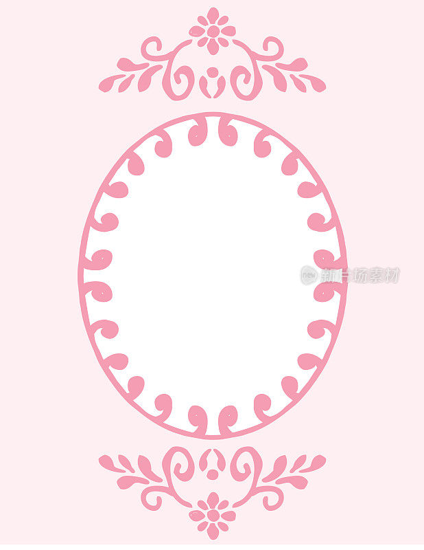 可爱的粉色涂鸦框架