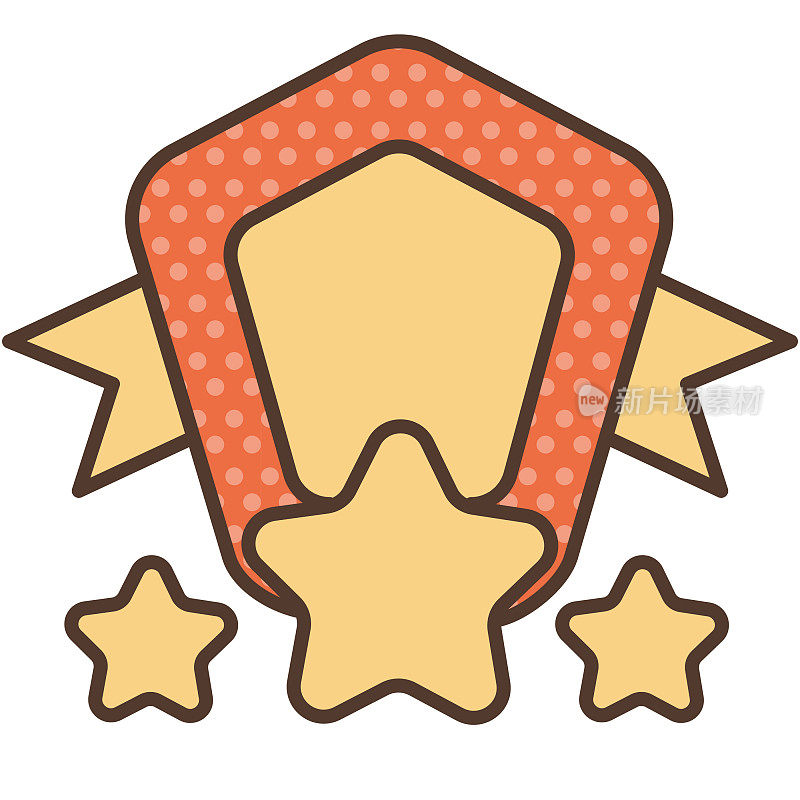 复古街机游戏成就彩色细线图标可编辑的笔画