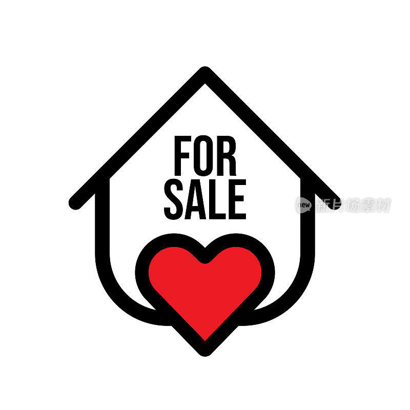 房屋出售房地产标志和房屋股票矢量插图