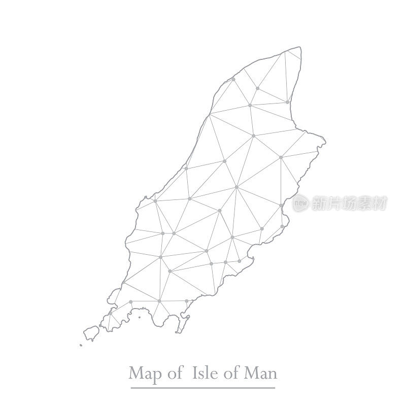 马恩岛的矢量地图与多边形抽象。