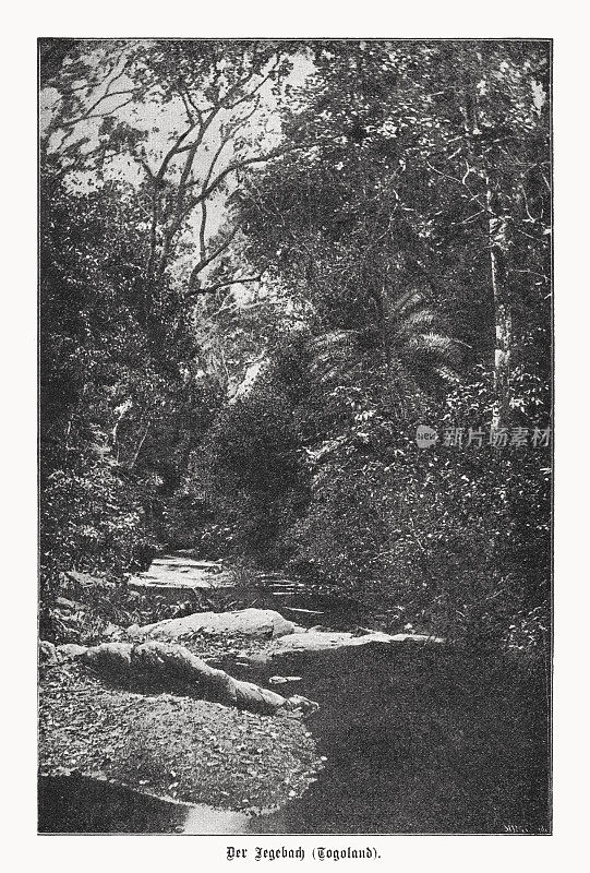 杰格溪在多哥兰，德意志帝国，半色调印刷，1899年出版