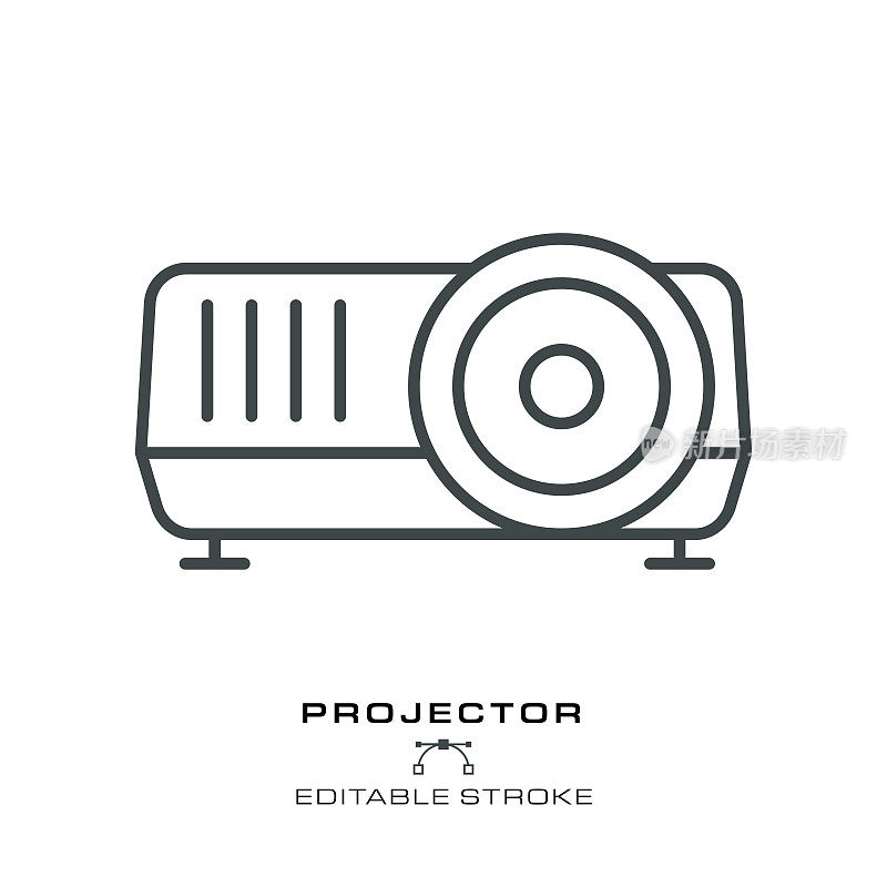 投影仪图标-可编辑笔画