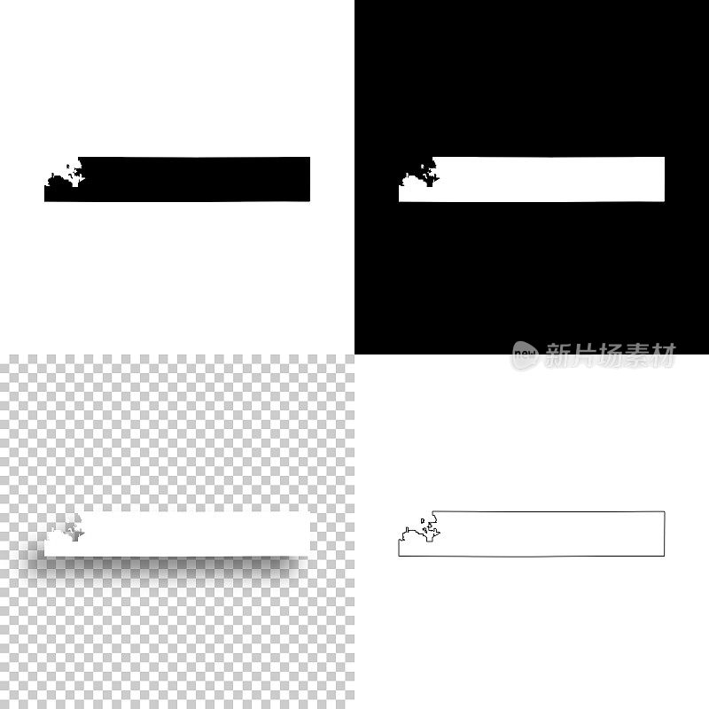 科罗拉多州阿拉帕霍县。设计地图。空白，白色和黑色背景