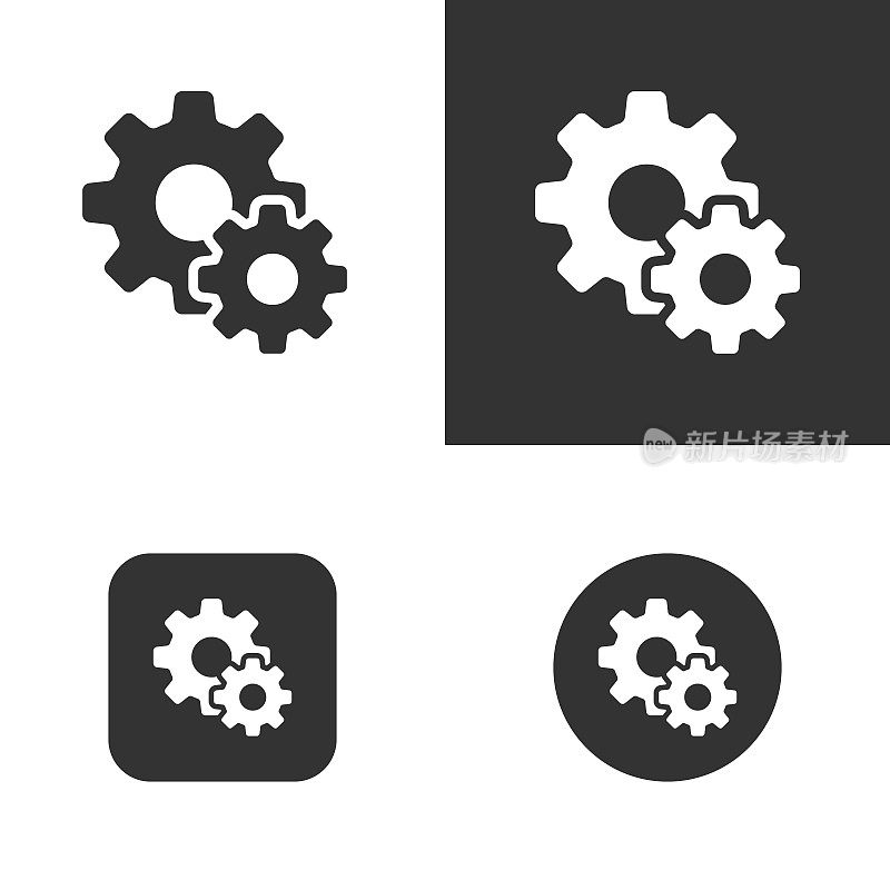 齿轮。固体图标，可以应用在任何地方，简单，像素完美和现代风格。