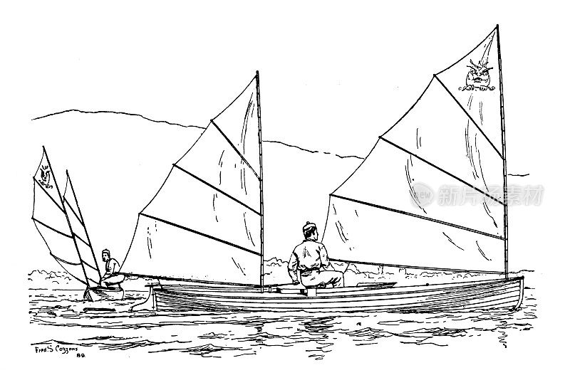 1889年的运动与消遣:独木舟在千岛群岛相遇