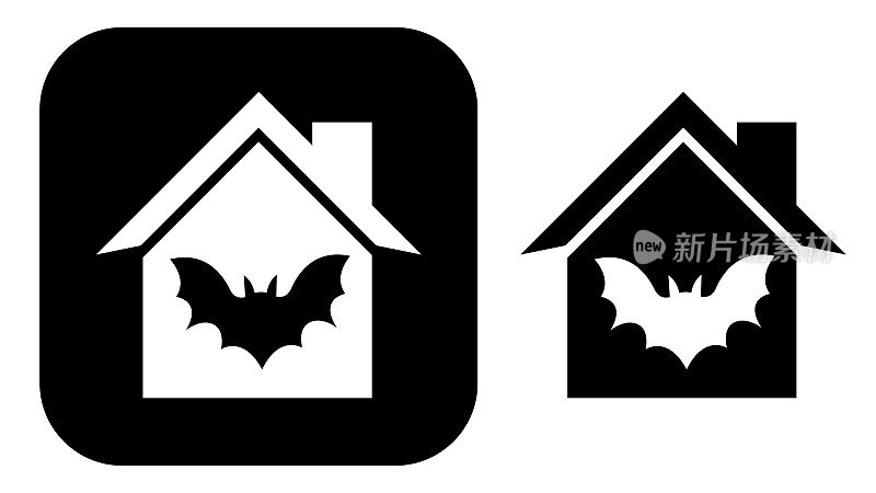 黑白蝙蝠屋图标