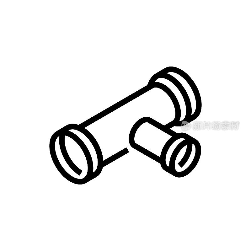 水管线图标。建筑行业,水管工。