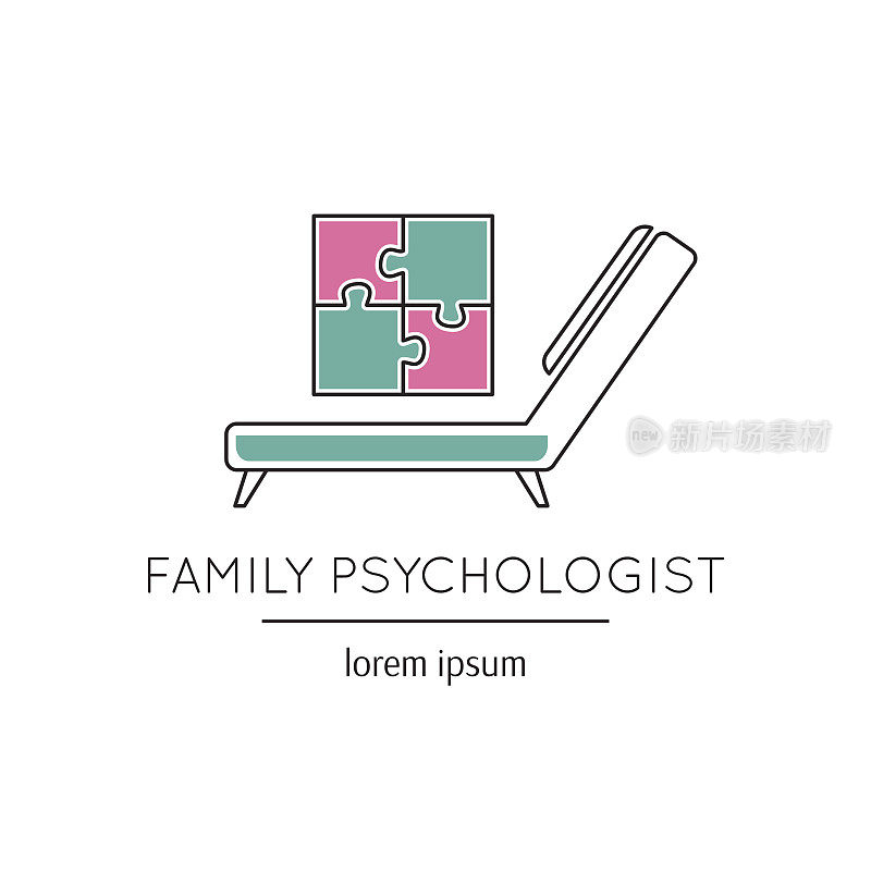 家庭心理学家线条图标