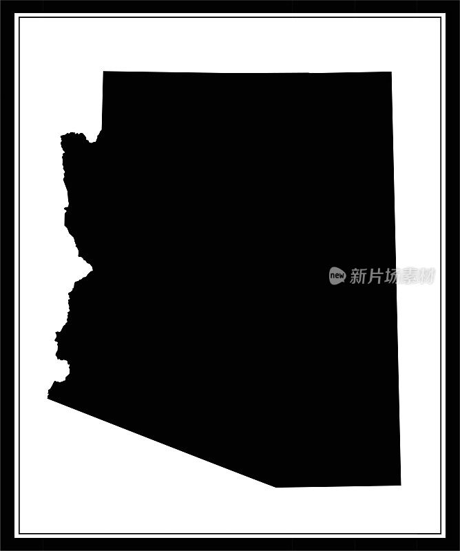 亚利桑那州地图轮廓可打印