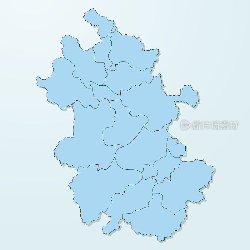 安徽蓝色地图上退化的背景向量