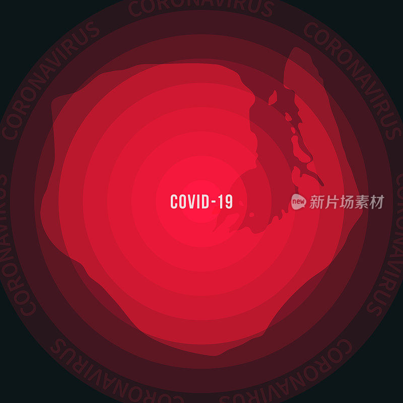 欧罗巴岛COVID-19传播地图。冠状病毒爆发
