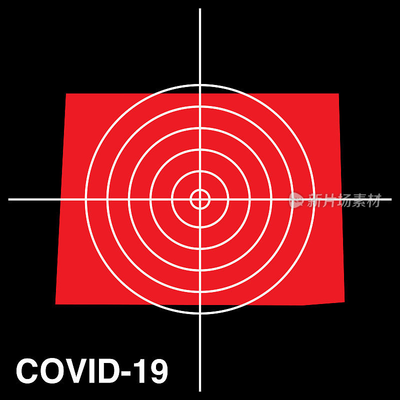 COVID-19科罗拉多州目标地图图标