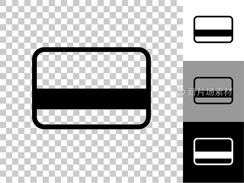 信用卡图标在棋盘上透明的背景