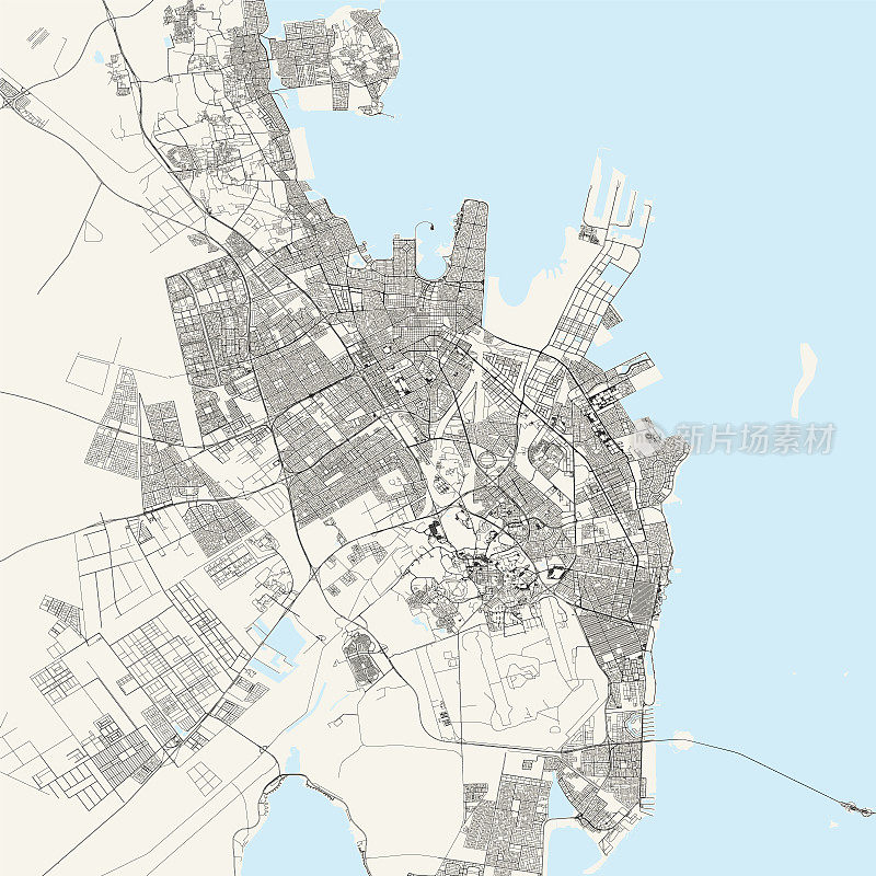 达曼，沙特阿拉伯矢量地图