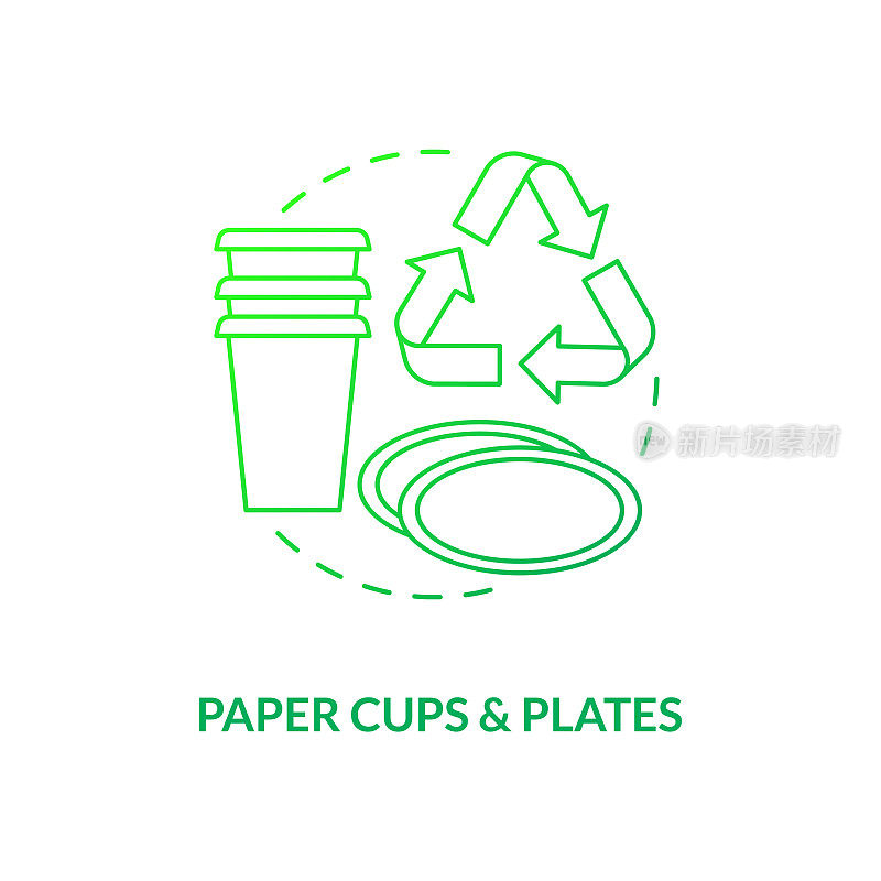 纸杯和盘子的概念图标