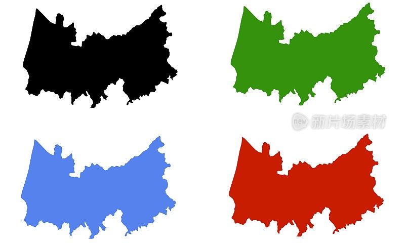 葡萄牙科英布拉市的剪影地图