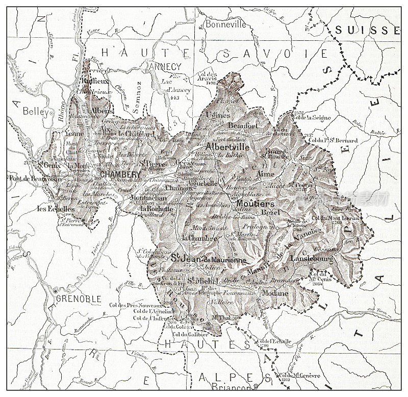 法国萨瓦古地图(département)