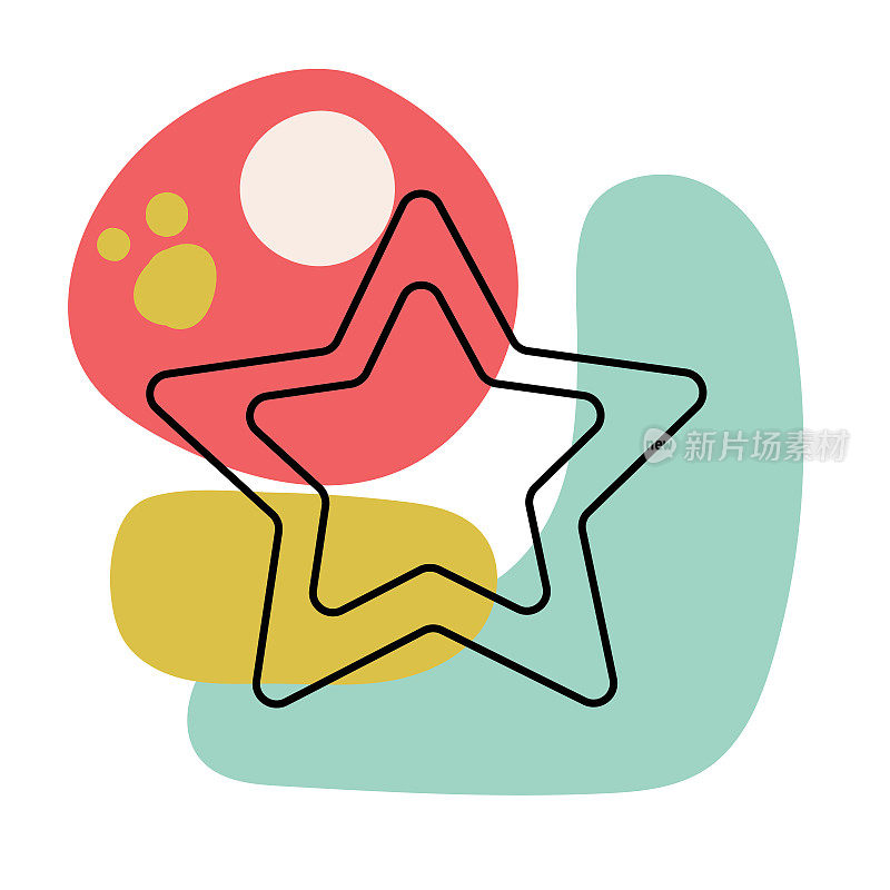 星-圣诞细线图标