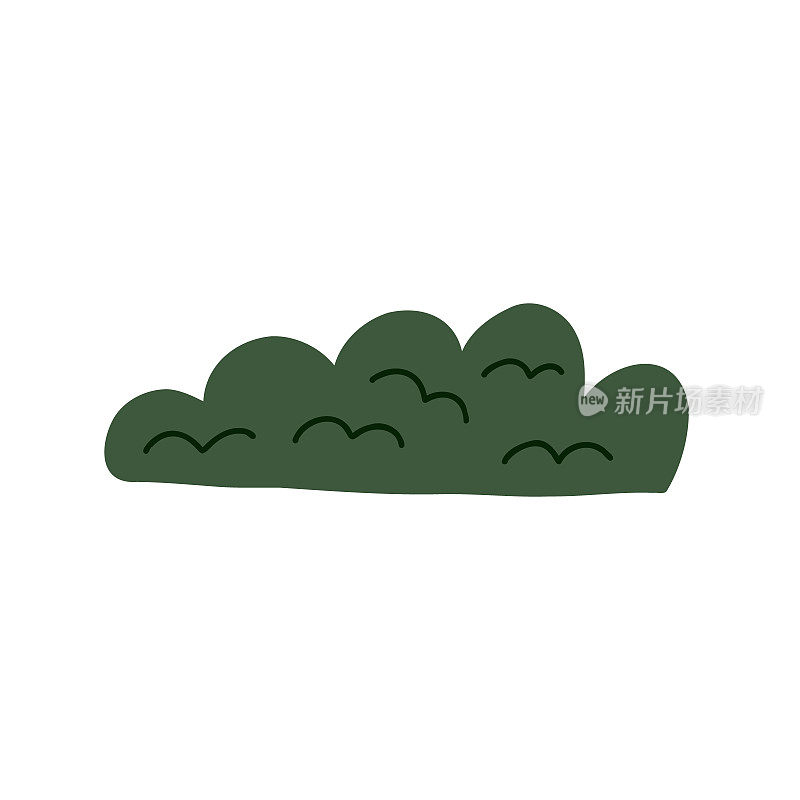 绿色灌木植物卡通