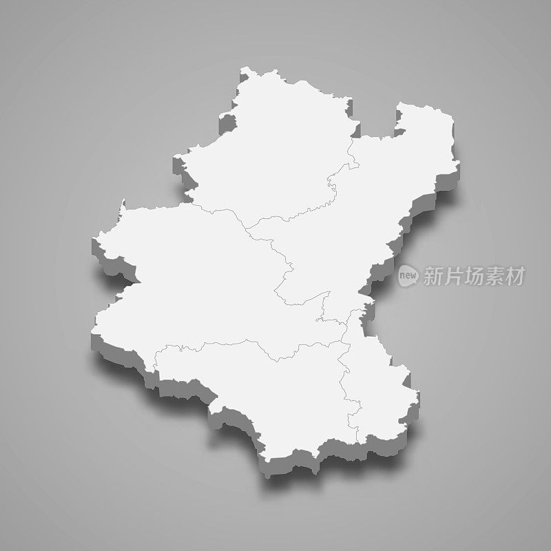 卢森堡的3d地图是比利时的一个省