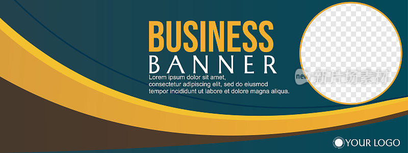 优雅的蓝色现代商业旗帜设计模板。可用于横幅，封面，和标题，网络，销售，社交媒体时间轴
