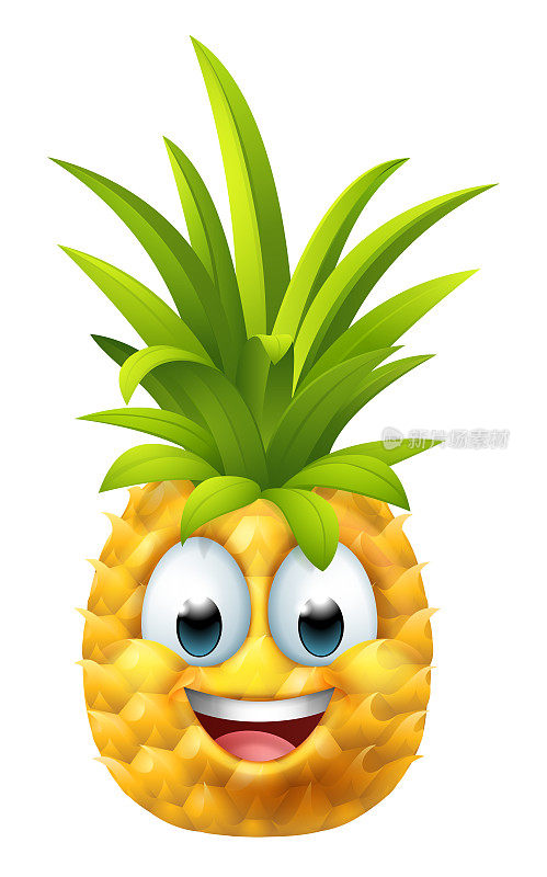 菠萝水果卡通表情符号吉祥物