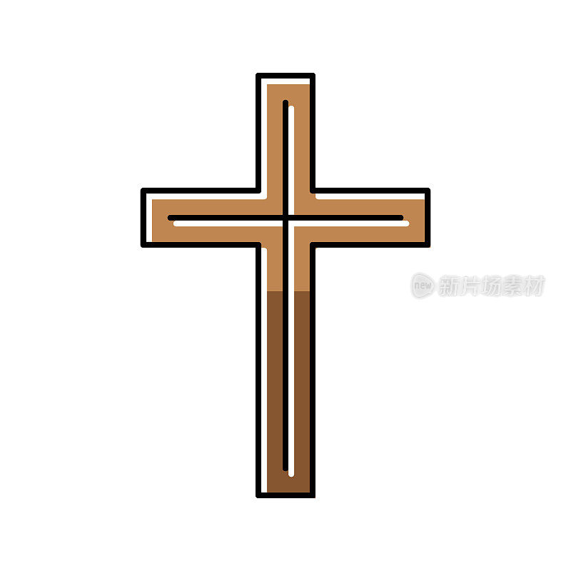 基督教宗教彩色图标矢量插图