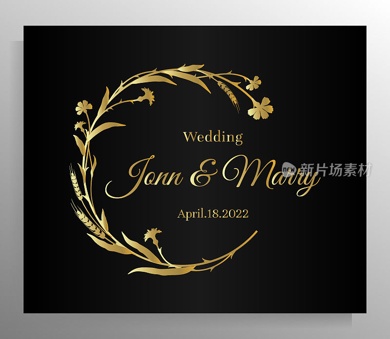 复古婚礼邀请函设计。