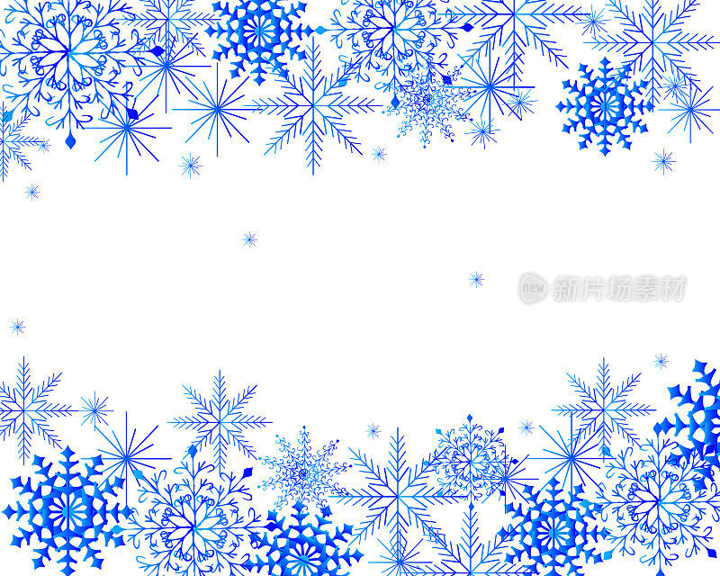 新年贺卡，喜庆的蓝色背景和字母。节日的问候