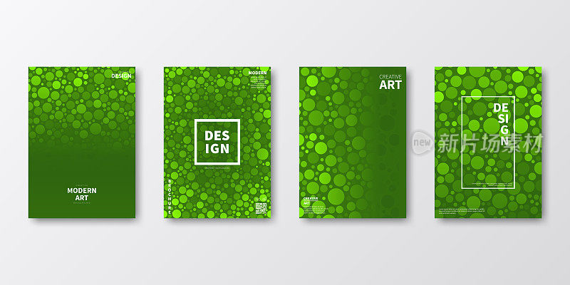 宣传册模板排版，绿色封面设计，商业年报，宣传单，杂志