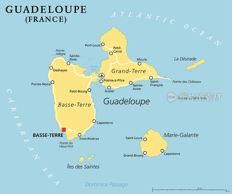 瓜德罗普岛的政治地图